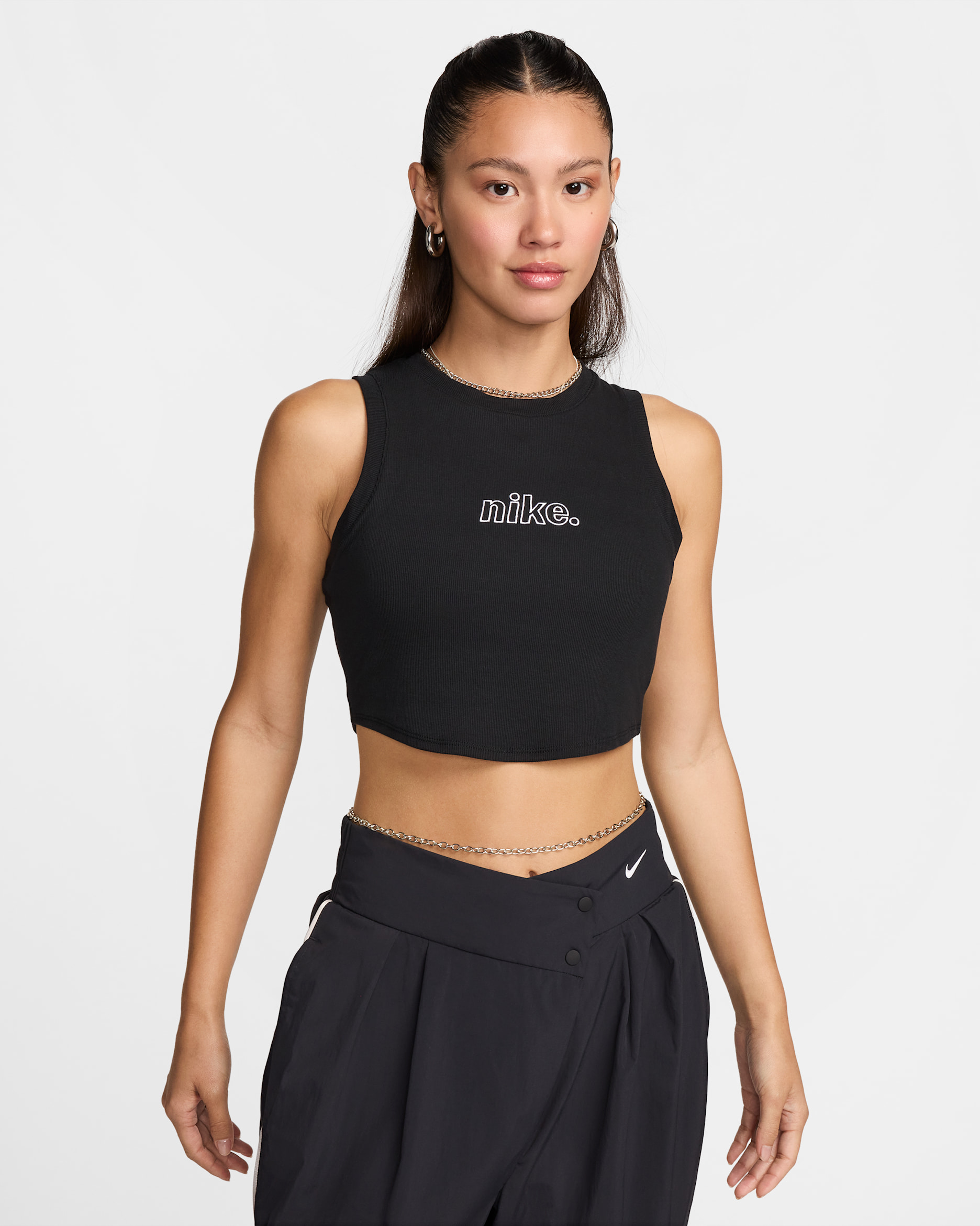 Nike Sportswear Chill Knit Women's Cropped Mini-Rib Tank Top. Nike JP